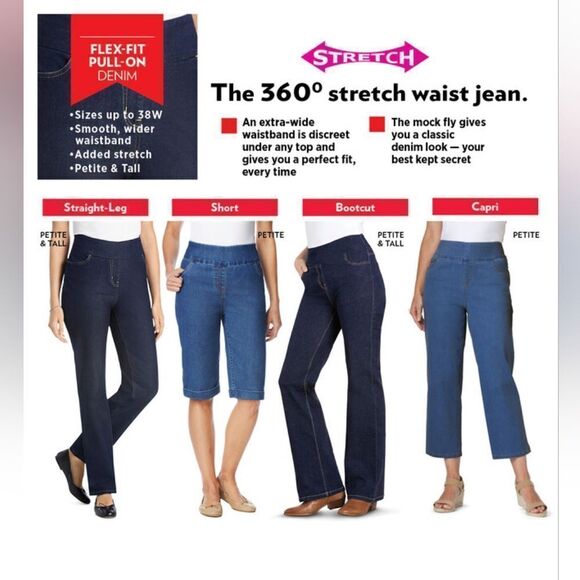 NWOT Woman Within Flex-Fit Pull-On Bootcut Jean - Picture 6 of 6